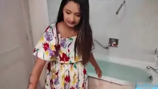 First I bathed in the bathroom and then looked at my dick.
