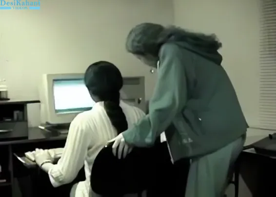 Lesbian sex in office