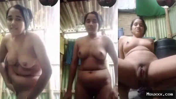 Village girl shows her naked body on video call