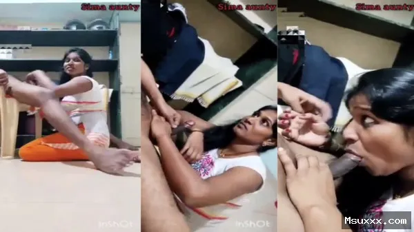 Aunty ki Desi Porn Video by sitting on knees and giving blowjob